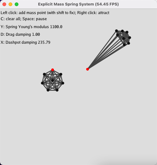 Explicit mass spring system